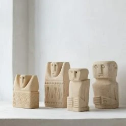 Bazar Bizar Statuettes Et Figurines Statue En Grès Sur Une Base En Métal -Sablie Vases Soldes statue en gres sur une base en metal 27