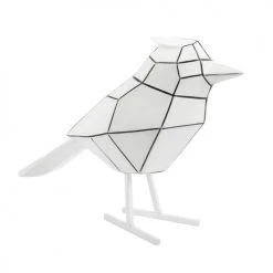 Present Time Statuettes Et Figurines Statue Origami Bird Stripes Blanc H18cm
