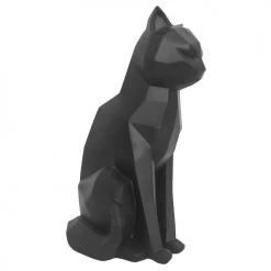 Present Time Statuettes Et Figurines Statue Origami Chat Assis Résine Noir