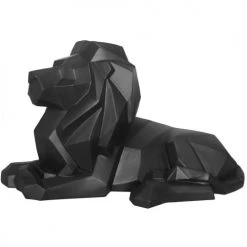 Present Time Statuettes Et Figurines Statue Origami Lion Résine Noir -Sablie Vases Soldes statue origami lion resine noir 3