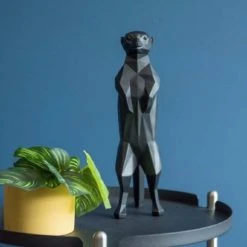 Present Time Statuettes Et Figurines Statue Origami Noire Suricate H31,7cm -Sablie Vases Soldes statue origami noire suricate h31 7cm 4
