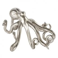 Maisons Du Monde Statuettes Et Figurines Statue Pieuvre Argentée L53