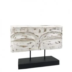 MOYCOR Statuettes Et Figurines Statue Yeux De Bouddha En Bois Blanc