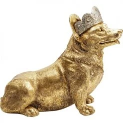 Kare Design Statuettes Et Figurines Statuette Chien Corgi Couronne Assis En Polyrésine Dorée -Sablie Vases Soldes statuette chien corgi couronne assis en polyresine doree 4