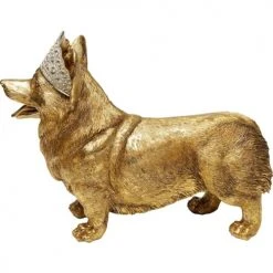 Kare Design Statuettes Et Figurines Statuette Chien Corgi Couronne En Polyrésine Dorée -Sablie Vases Soldes statuette chien corgi couronne en polyresine doree 3