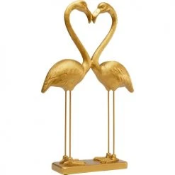 Kare Design Statuettes Et Figurines Statuette Couple Coeur Flamants Roses En Polyrésine Dorée H63 -Sablie Vases Soldes statuette couple coeur flamants roses en polyresine doree h63 3
