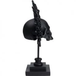 Kare Design Statuettes Et Figurines Statuette Crâne Avec Couronne En Polyrésine Noire H49 -Sablie Vases Soldes statuette crane avec couronne en polyresine noire h49 4