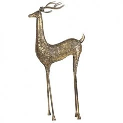 Beliani Statuettes Et Figurines Statuette Déco Renne Doré 126 Cm -Sablie Vases Soldes statuette deco renne dore 126 cm 2