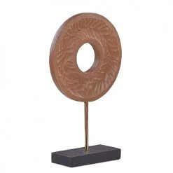 Beliani Statuettes Et Figurines Statuette Décorative Dorée Sur Socle Noir 34 Cm -Sablie Vases Soldes statuette decorative doree sur socle noir 34 cm 3