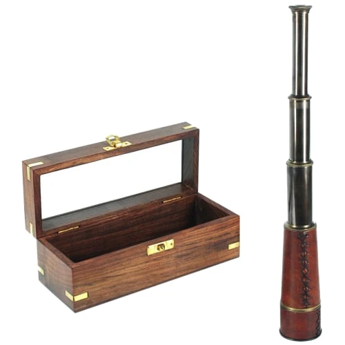 Signes Grimalt Statuettes Et Figurines Téléscope Décoratif En Laiton Avec Sa Boîte 4 Signes Grimalt Statuettes Et Figurines Téléscope Décoratif En Laiton Avec Sa Boîte – Image 2