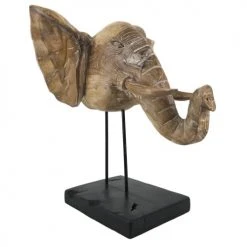 MOYCOR Statuettes Et Figurines Tête D'éléphant En Bois