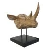 MOYCOR Statuettes Et Figurines Tête De Rhinocéros En Bois Blanchies