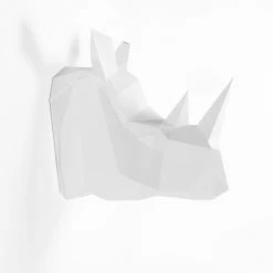 Potiron Paris Statuettes Et Figurines Trophée Décoratif Mural Rhinocéros Blanc En Polyrésine -Sablie Vases Soldes trophee decoratif mural rhinoceros blanc en polyresine 4