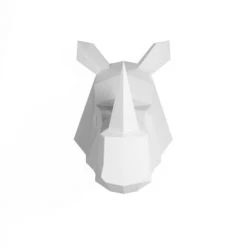 Potiron Paris Statuettes Et Figurines Trophée Décoratif Mural Rhinocéros Blanc En Polyrésine -Sablie Vases Soldes trophee decoratif mural rhinoceros blanc en polyresine 6