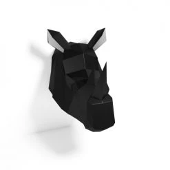 Potiron Paris Statuettes Et Figurines Trophée Décoratif Mural Rhinocéros Noir En Polyrésine -Sablie Vases Soldes trophee decoratif mural rhinoceros noir en polyresine 2