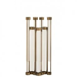 LANADECO Vases Vase 7 Tubes En Métal Or Et Verre H39cm -Sablie Vases Soldes vase 7 tubes en metal or et verre h39cm 1