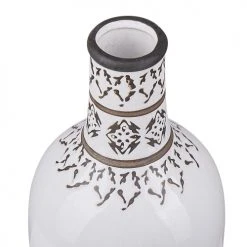 Beliani Vases Vase à Fleurs Blanc 25 Cm -Sablie Vases Soldes vase a fleurs blanc 25 cm 2