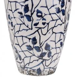 Beliani Vases Vase à Fleurs Blanc Et Bleu Marine 20 Cm -Sablie Vases Soldes vase a fleurs blanc et bleu marine 20 cm 3