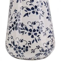 Beliani Vases Vase à Fleurs Blanc Et Bleu Marine 20 Cm -Sablie Vases Soldes vase a fleurs blanc et bleu marine 20 cm 7