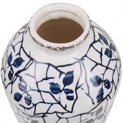 Beliani Vases Vase à Fleurs Blanc Et Bleu Marine 22 Cm -Sablie Vases Soldes vase a fleurs blanc et bleu marine 22 cm 2