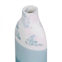 Beliani Vases Vase à Fleurs Bleu Et Blanc 30 Cm -Sablie Vases Soldes vase a fleurs bleu et blanc 30 cm 2