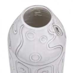 Beliani Vases Vase à Fleurs Gris 22cm -Sablie Vases Soldes vase a fleurs gris 22cm 2