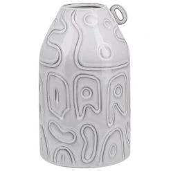 Beliani Vases Vase à Fleurs Gris 22cm