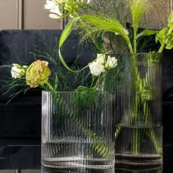 Present Time Vases Vase Allure Wave Large Verre Gris -Sablie Vases Soldes vase allure wave large verre gris 1