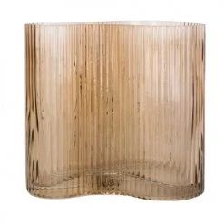 Present Time Vases Vase Allure Wave Verre Marron -Sablie Vases Soldes vase allure wave verre marron 3