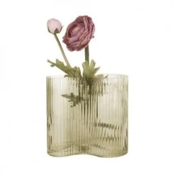 Present Time Vases Vase Allure Wave Verre Vert -Sablie Vases Soldes vase allure wave verre vert 5