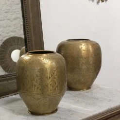 Passage Vernet Vases Vase Avec Motifs Gravés Doré -Sablie Vases Soldes vase avec motifs graves dore 9