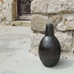 Maison Tilleul Vases Vase Bonbonne Mat Patine Opaque Bleu -Sablie Vases Soldes vase bonbonne mat patine opaque bleu 2