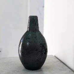 Maison Tilleul Vases Vase Bonbonne Mat Patine Opaque Bleu -Sablie Vases Soldes vase bonbonne mat patine opaque bleu 4