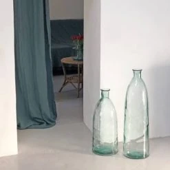 Maison Tilleul Vases Vase Bonbonne XL En Verre Martelé Transparent -Sablie Vases Soldes vase bonbonne xl en verre martele transparent 3