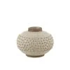 LANADECO Vases Vase Bord Pointu Céramique Blanc/gris -Sablie Vases Soldes vase bord pointu ceramique blanc gris