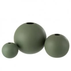 LANADECO Vases Vase Boule Céramique Verte H23,5cm -Sablie Vases Soldes vase boule ceramique verte h23 5cm 1