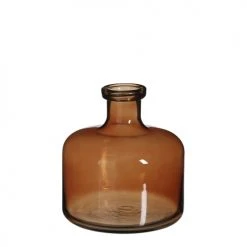 Mica Decorations Vases Vase Bouteille En Verre Marron H21.5