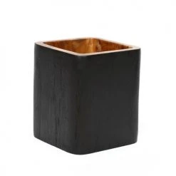 Bazar Bizar Vases Vase Carré En Bois De Teck -Sablie Vases Soldes vase carre en bois de teck 2