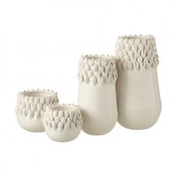 LANADECO Vases Vase Céramique Blanc H33,5cm -Sablie Vases Soldes vase ceramique blanc h33 5cm 2