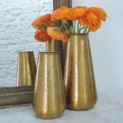 Passage Vernet Vases Vase Cylindrique Aluminium Motifs Or -Sablie Vases Soldes vase cylindrique aluminium motifs or 3
