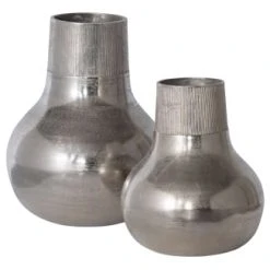 Bepurehome Vases Vase Déco En Métal Vase á Fleurs Argent 46x36x36 -Sablie Vases Soldes vase deco en metal vase a fleurs argent 46x36x36 3