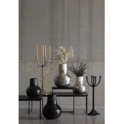 Sablie Vases Soldes -Sablie Vases Soldes vase deco en metal vase a fleurs noir 46x36x36 1