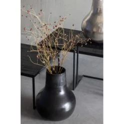 Bepurehome Vases Vase Déco En Métal Vase á Fleurs Noir 46x36x36 -Sablie Vases Soldes vase deco en metal vase a fleurs noir 46x36x36 2