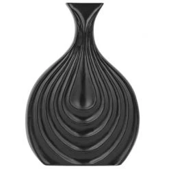 Beliani Vases Vase Décoratif En Céramique Noir H25