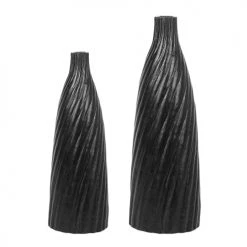Beliani Vases Vase Décoratif En Céramique Noir H45 -Sablie Vases Soldes vase decoratif en ceramique noir h45 2