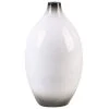Beliani Vases Vase Décoratif En Terre Cuite Blanc H36 -Sablie Vases Soldes vase decoratif en terre cuite blanc h36