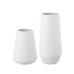 Wadiga Vases Vase Design En Céramique Blanc 14,5x14,5x30,5cm -Sablie Vases Soldes vase design en ceramique blanc 14 5x14 5x30 5cm 2