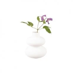 Present Time Vases Vase Double Cercle Petit Modèle Mat Blanc -Sablie Vases Soldes vase double cercle petit modele mat blanc 1