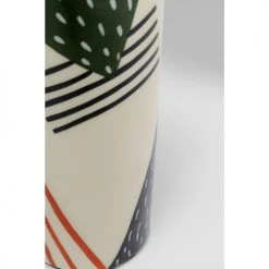 Kare Design Vases Vase En Acier Blanc Motifs Géométriques Abstraits H32 -Sablie Vases Soldes vase en acier blanc motifs geometriques abstraits h32 3