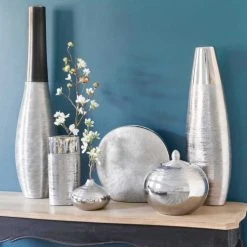 Maisons Du Monde Vases Vase En Céramique Argenté H 59 Cm -Sablie Vases Soldes vase en ceramique argente h 59 cm 1000 3 18 127282 2